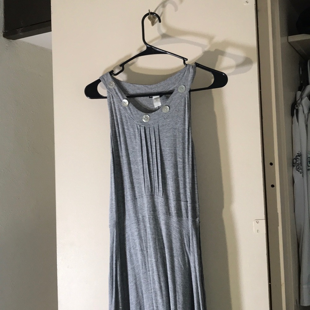 Extra long grey dress
